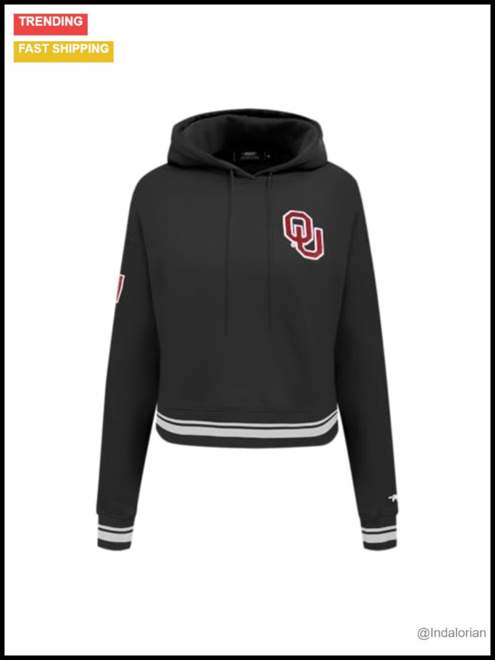 Cropped Pullover Hoodie Brushed Back French Terry
